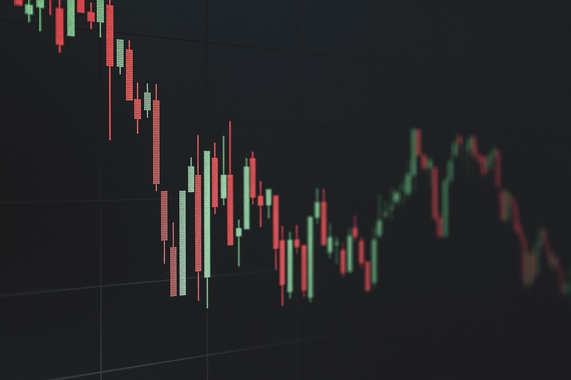 Graphique bourse chute cours action rouge vert
